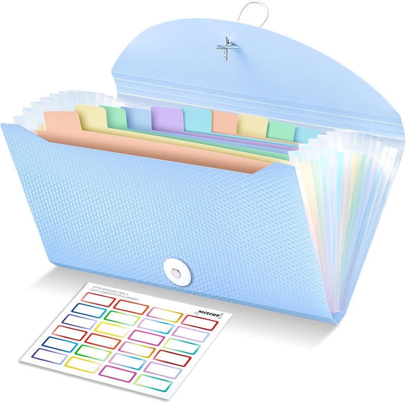 Nicecho Receipt Coupon Organizer, 13 Pockets Small Accordion File Organizer with Labels for Receipt Cards, Bill Business, Coupons Storage, 10.2X 5.1 Inches - Image 1